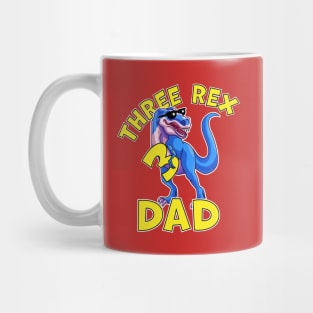 Three Rex Dad 3rd Birthday Funny Dinosaur Trex Mug